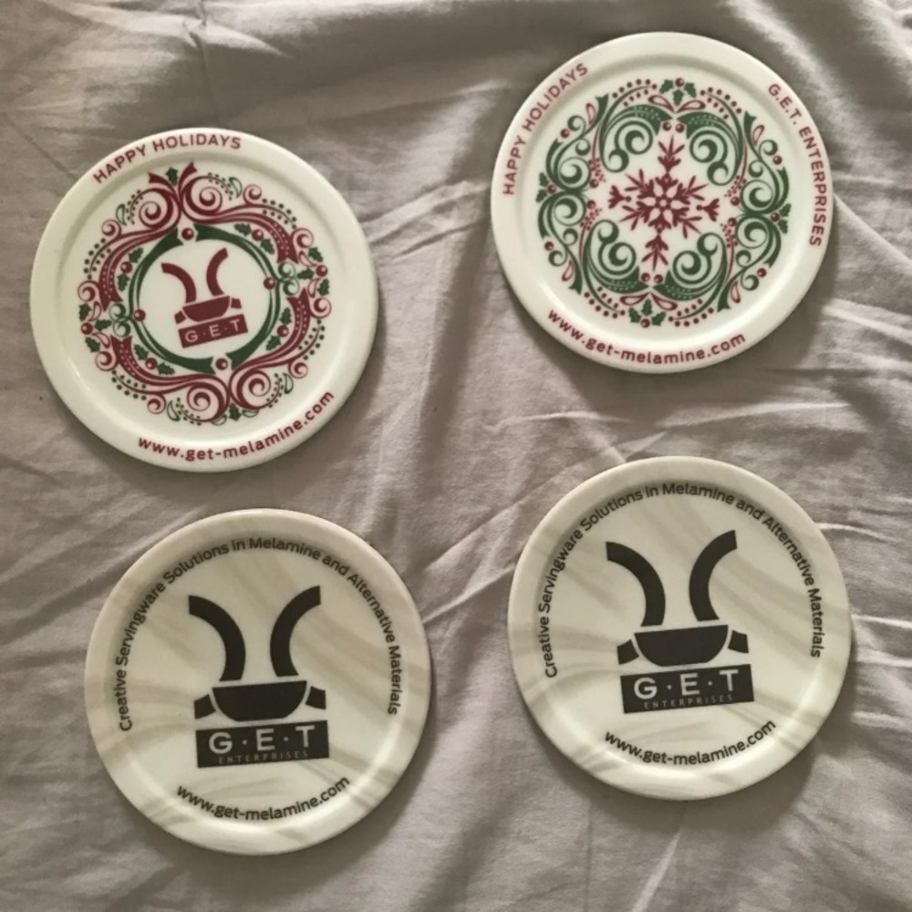 Set of 4 get-melamine coasters